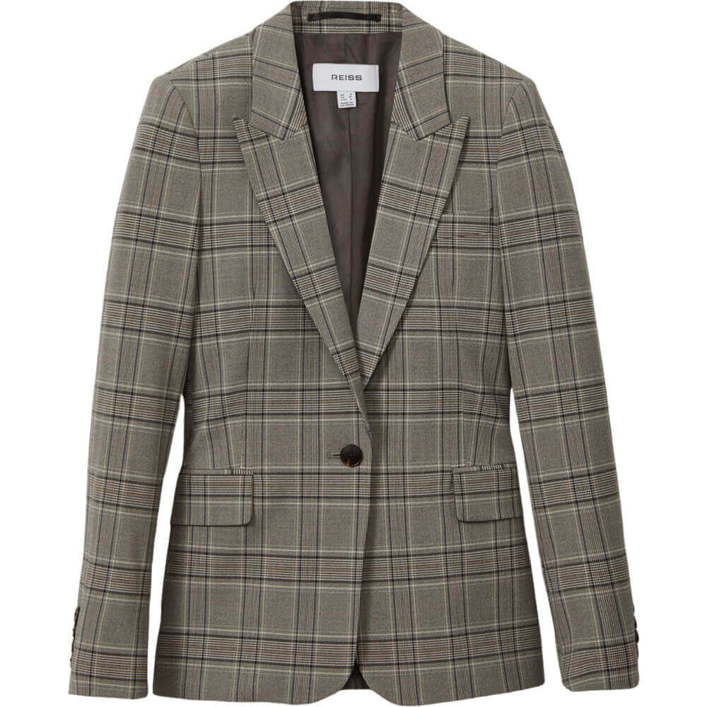 REISS TAMY Checked Slim Fit Suit Blazer